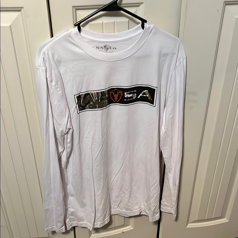 White Long Sleeve Shirt with Graphic